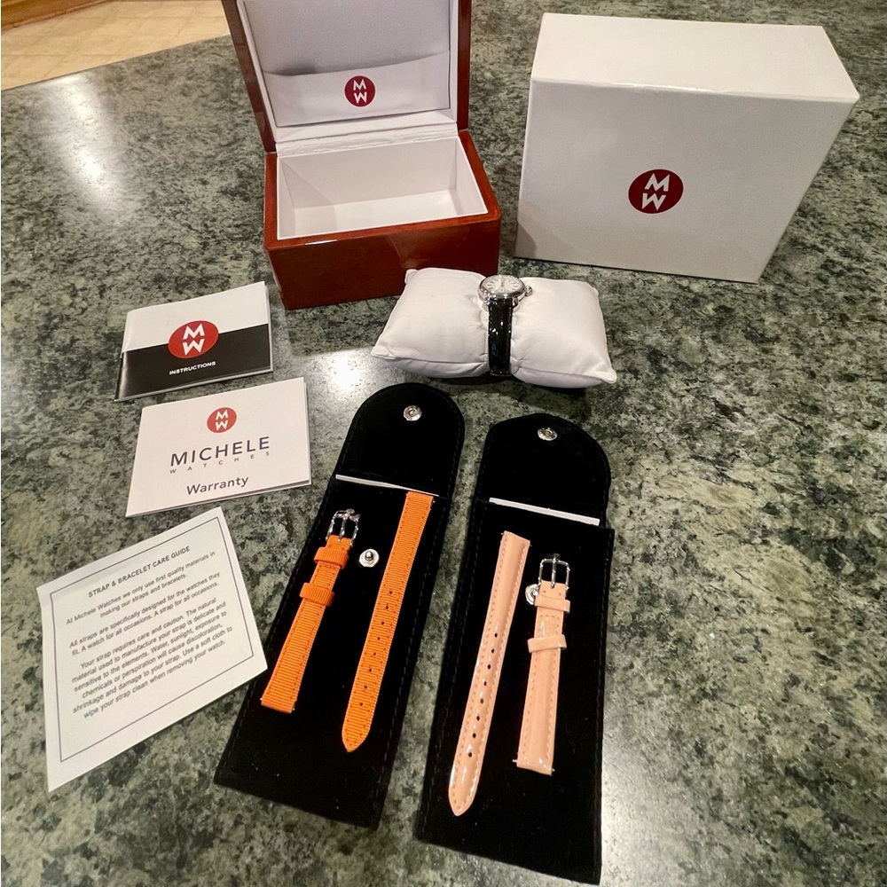 Michele watch 25 mm with two extra straps